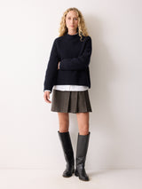 Fishermans Rib Crew Jumper | Navy