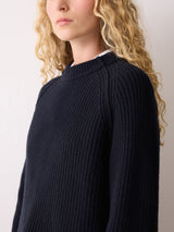 Fishermans Rib Crew Jumper | Navy