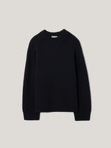 Fishermans Rib Crew Jumper | Navy