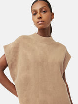Merino Cashmere Ribbed Tunic | Camel