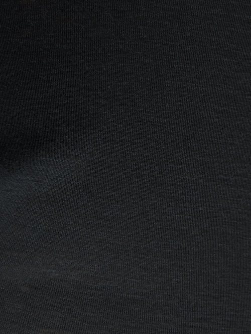 Wool Rib Frill Long Sleeve Top | Grey