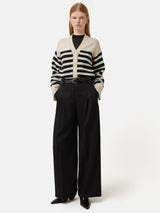 Wool Mariniere Cardigan | Navy