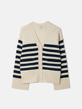 Wool Mariniere Cardigan | Navy