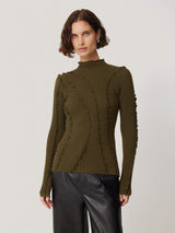 Ruffle Detail Jumper | Khaki