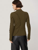 Ruffle Detail Jumper | Khaki