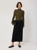 Ruffle Detail Jumper | Khaki