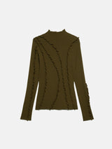Ruffle Detail Jumper | Khaki
