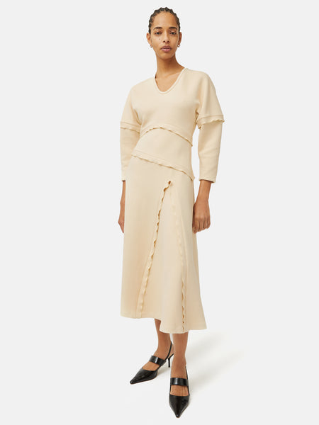 Crepe Scoop Neck Dress