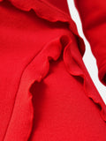 Crepe Scoop Neck Dress | Red