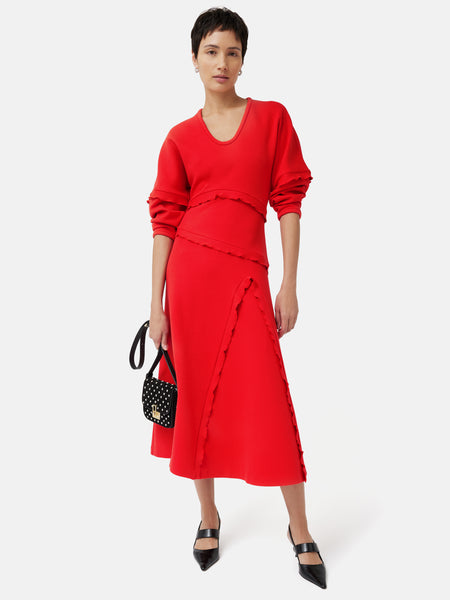 Crepe Scoop Neck Dress