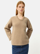Merino U Neck Jumper | Camel