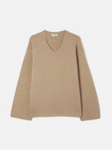 Merino U Neck Jumper | Camel