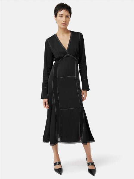 Contrast Stitch Viscose Dress