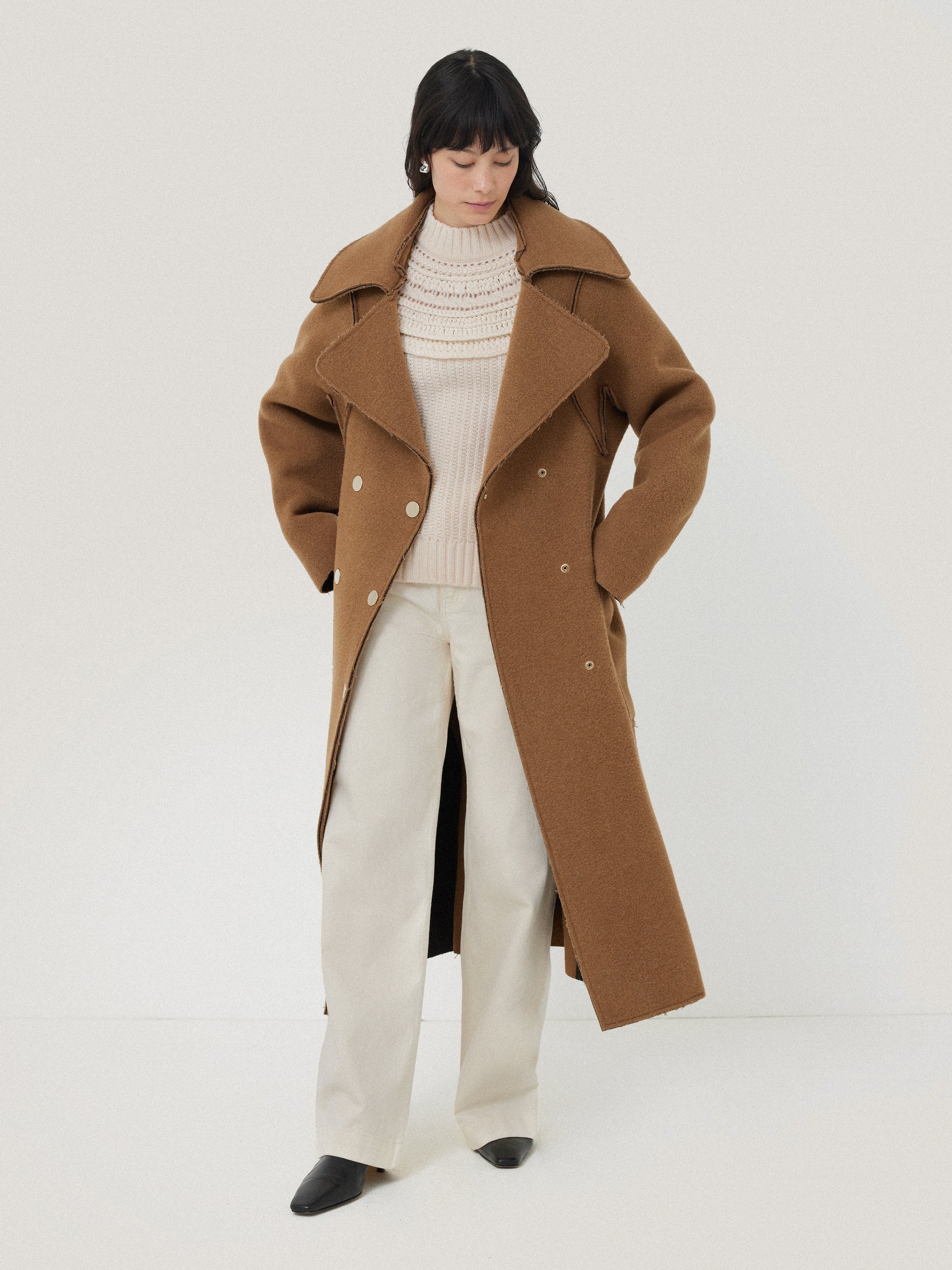 18609 Raw Edge Coat - Blue