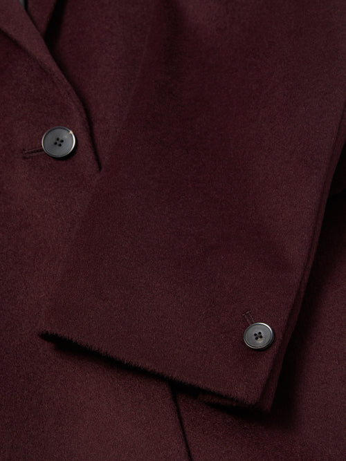 Relaxed Wool City Coat | Oxblood