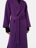 Long Double Faced Wrap Coat | Purple