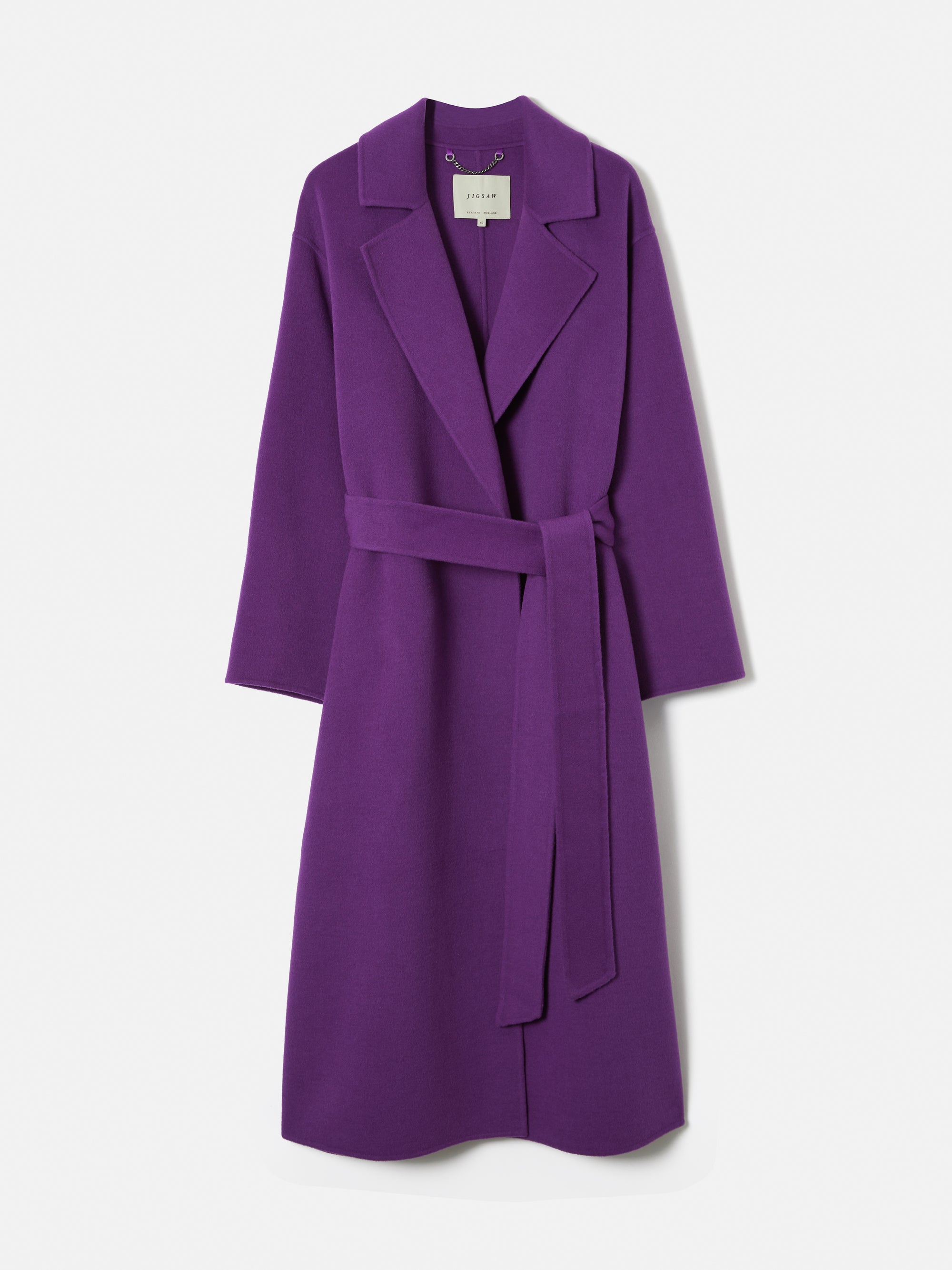 Long Double Faced Wrap Coat | Purple – Jigsaw