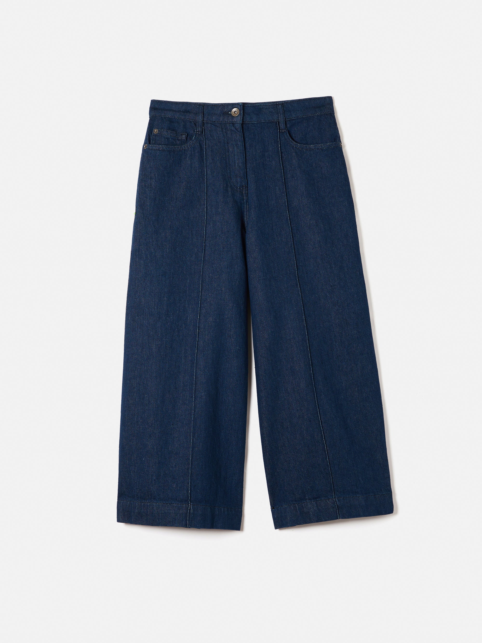 Ornament print culottes denim pants