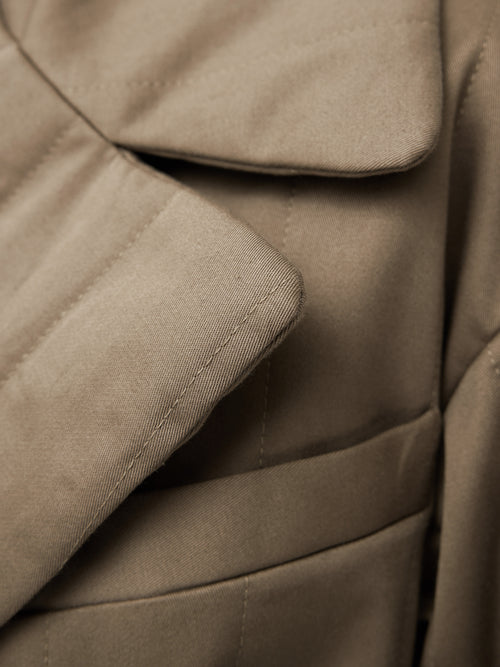 Freya Quilted Trench Coat | Khaki
