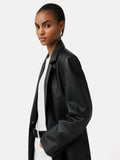 Tailored Leather Blazer | Black