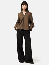 Contrast Tape Detail Top | Brown