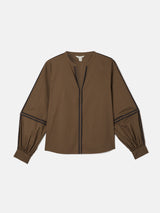 Contrast Tape Detail Top | Brown