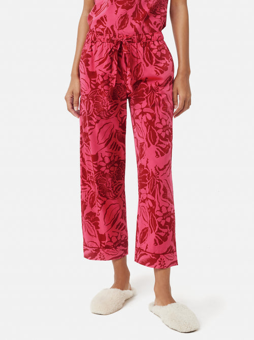 Strokes Floral Cami Cropped Pyjamas | Red