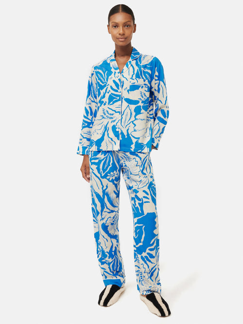 Strokes Floral Pyjama | Blue