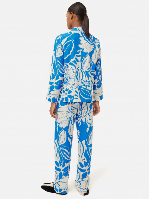 Strokes Floral Pyjama | Blue