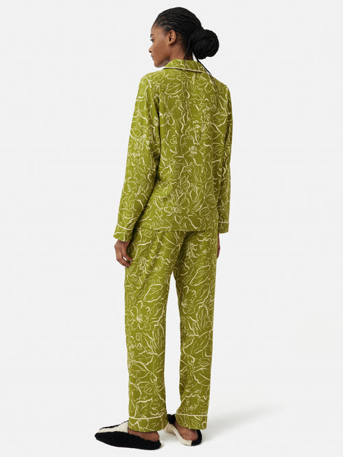 Floral Outline Pyjama | Green