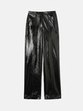 Patent Hatton Trouser | Black