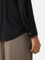 Silk Long Sleeve Shirt | Black