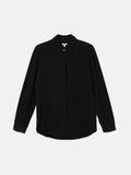 Silk Long Sleeve Shirt | Black