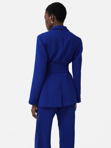 Belted Tuxedo Jacket | Blue – Jigsaw