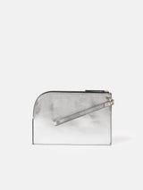 Sophia Metallic Leather Pouch | Silver
