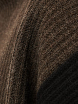 Merino Rib Tabard Poncho | Brown