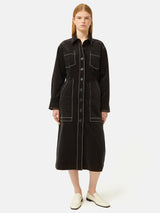 Cord Shirt Dress | Brown