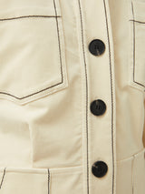 Cord Shirt Dress | Cream