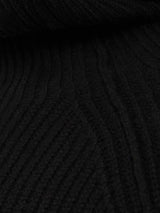 Merino Fishermans Rib Jumper | Black
