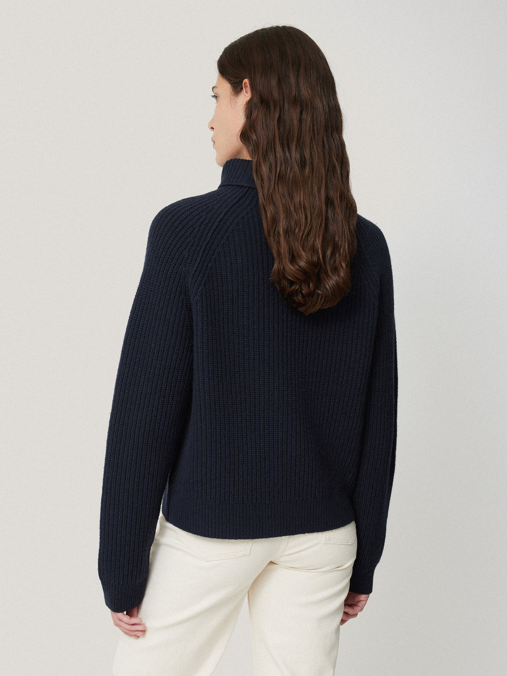Merino Fishermans Rib Jumper | Navy – Jigsaw