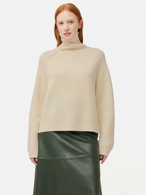Merino Fishermans Rib Jumper | Cream