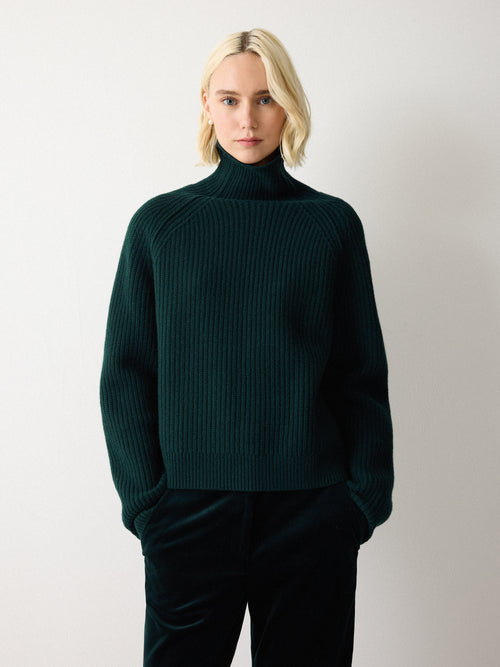 Fishermans Rib Jumper | Green