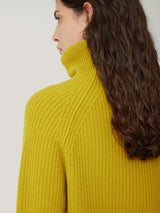 Merino Fishermans Rib Jumper | Mustard