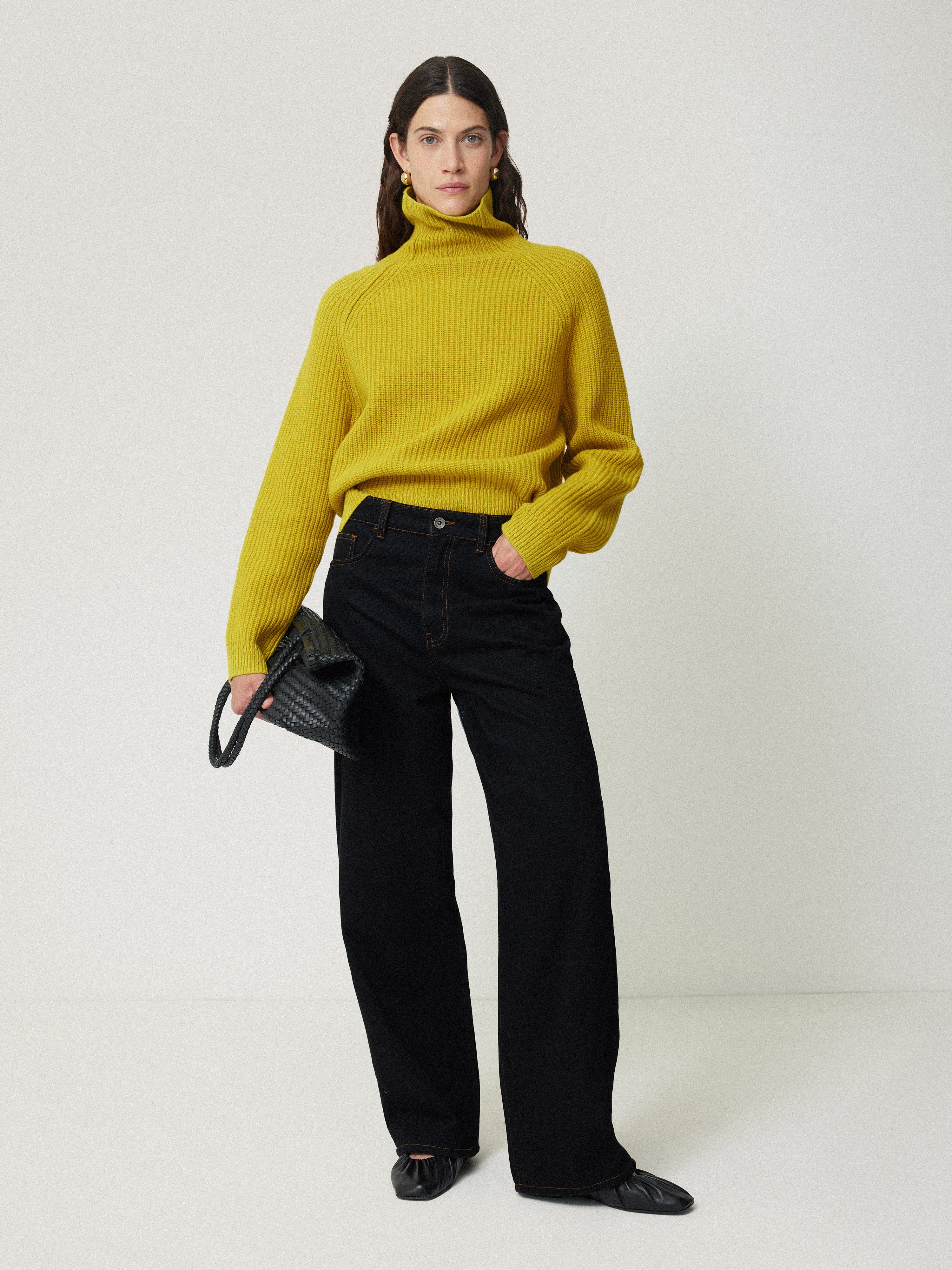 Merino Fishermans Rib Jumper | Mustard – Jigsaw