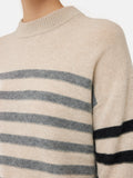 Merino Cashmere Stripe Jumper | Neutral