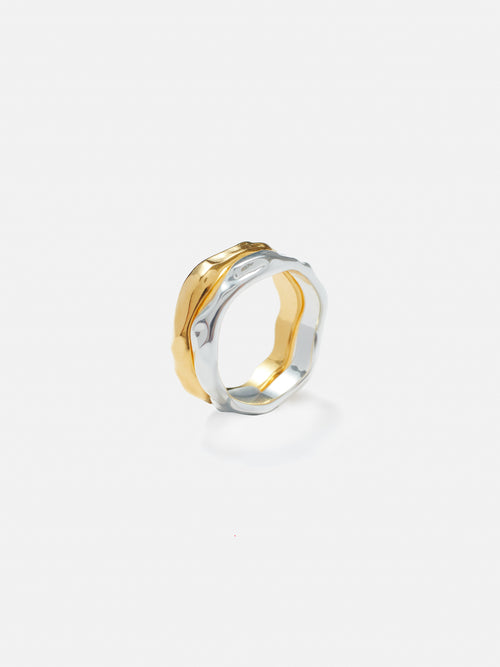 Mixed Metal Ring Set | Gold