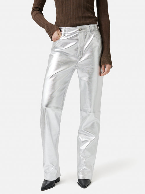 Leather Regent Jean | Silver