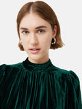 Velvet Plisse Dress | Green