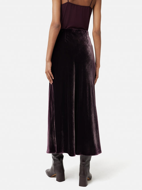 Velvet Maxi Skirt | Purple