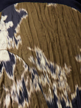 Glitched Ikat Crinkled Skirt | Green